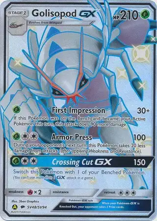 Pokemon Trading Card Game Hidden Fates Ultra Rare Golisopod GX SV48