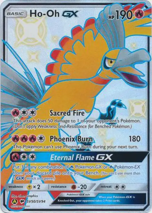 Pokemon Trading Card Game Hidden Fates Ultra Rare Ho-Oh GX SV50
