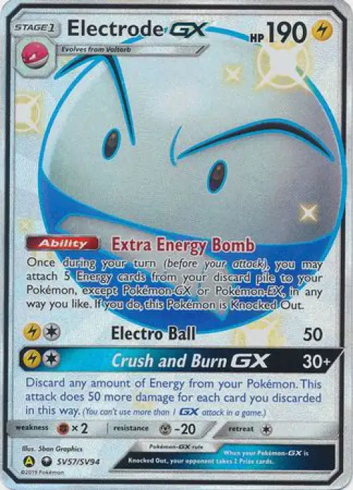 Pokemon Trading Card Game Hidden Fates Ultra Rare Electrode GX SV57