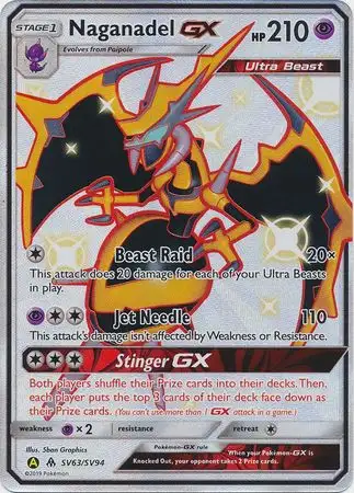 Pokemon Trading Card Game Hidden Fates Ultra Rare Naganadel GX SV63