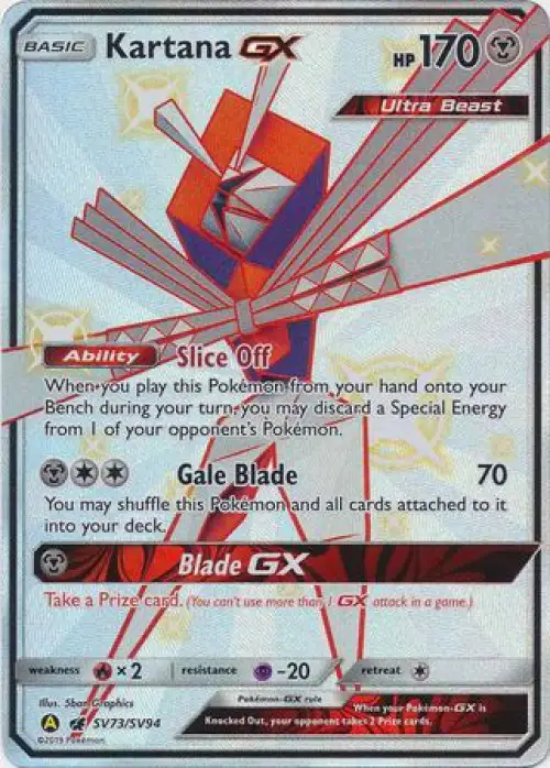 Pokemon Trading Card Game Hidden Fates Ultra Rare Kartana GX SV73