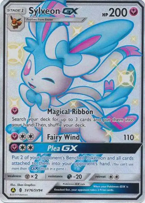 Pokemon Trading Card Game Hidden Fates Ultra Rare Sylveon GX SV76