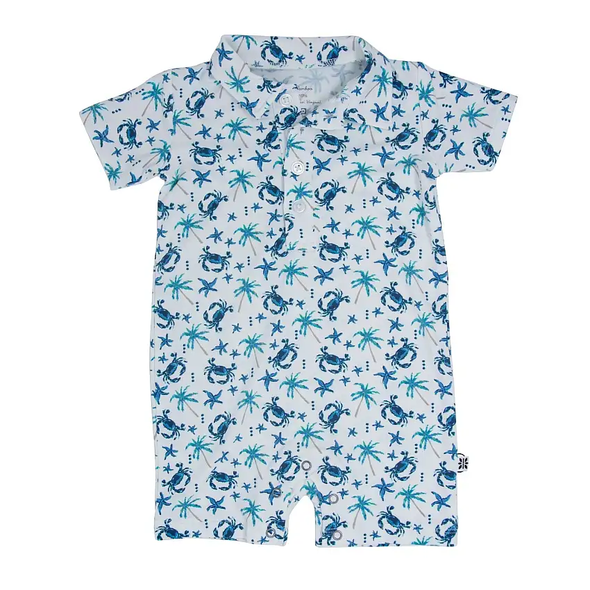 Blue Crabs Polo Romper