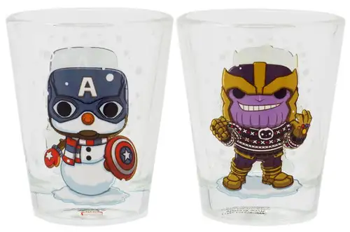 Funko Marvel Collector Corps Thanos & Captain America Exclusive Set of 2 Toothpick Holder / Shot Glass [Holiday]