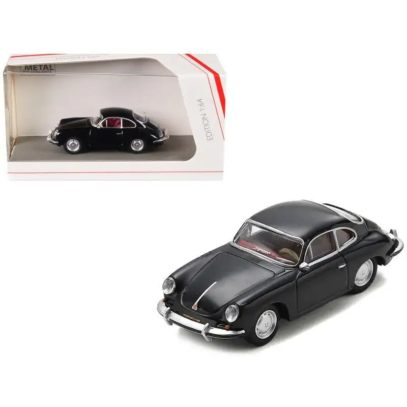 Porsche 356 Black with Red Interior 1/64 Diecast Model Car by Schuco