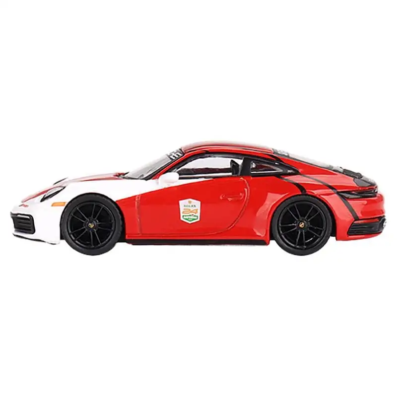 Porsche 911 (992) Carrera S "Safety Car 2023 IMSA Daytona 24 Hours" Red and White with Stripes Limited Edition to 3600 pieces Worldwide 1/64 Diecast Model Car by Mini GT