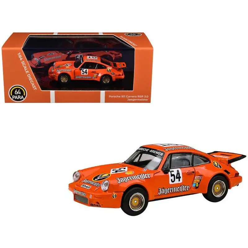 Porsche 911 Carrera RSR 3.0 #54 "Jaegermeister - Kremer" Orange 1/64 Diecast Model Car by Paragon Models