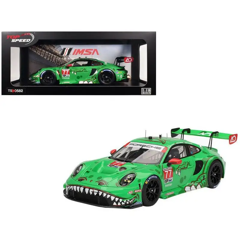 Porsche 911 GT3 R #77 Michael Christensen - Laurin Heinrich - Sebastian Priaulx "AO Racing" 2nd Place GTD Pro IMSA "24 Hours of Daytona" (2024) 1/18 Model Car by Top Speed
