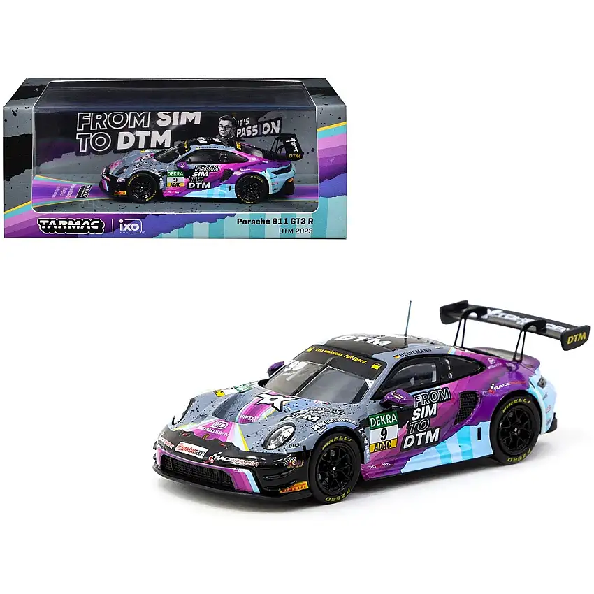Porsche 911 GT3 R #9 Tim Heinemann "Deutsche Tourenwagen Masters" (2023) "Hobby64" Series 1/64 Diecast Model Car by Tarmac Works