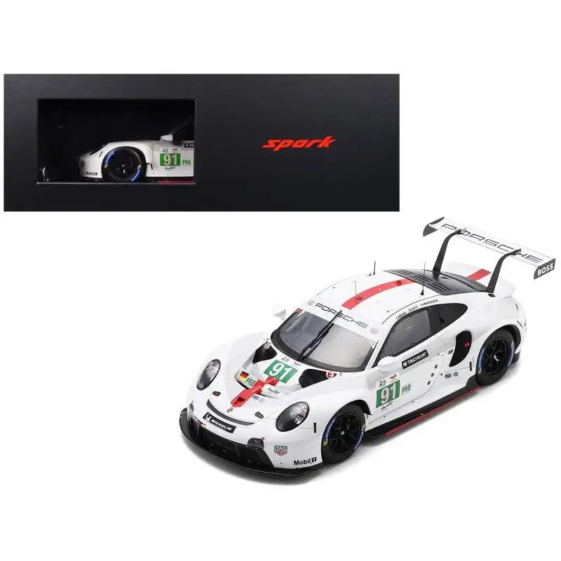 Porsche 911 RSR-19 #91 Gianmaria Bruni - Richard Lietz - Frederic Makowiecki "Porsche GT Team" GTE Pro Winner "24 Hours of Le Mans" (2022) with Acrylic Display Case 1/18 Model Car by Spark