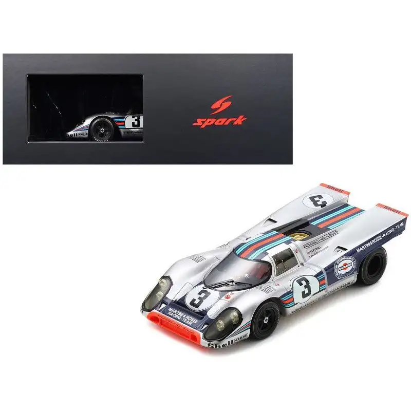 Porsche 917K #3 Vic Elford - Gerard Larrousse "Martini & Rossi Racing Team" Winner "12 Hours of Sebring" (1971) with Acrylic Display Case 1/18 Model Car by Spark