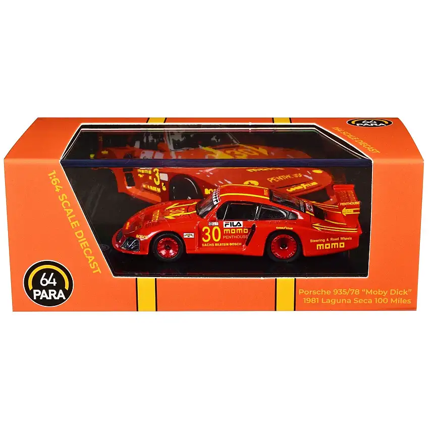 Porsche 935/78 "Moby Dick" #30 Gianpiero Moretti "Momo - Penthouse" "Laguna Seca 100 Miles" (1981) 1/64 Diecast Model Car by Paragon Models