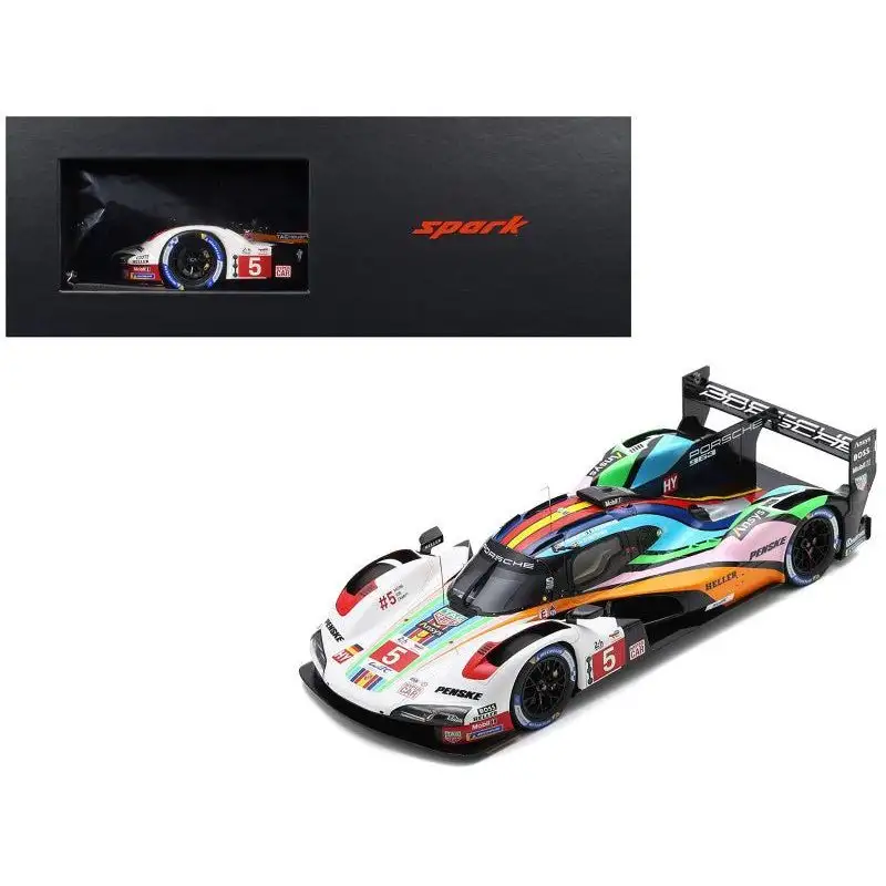Porsche 963 #5 Dane Cameron - Michael Christensen - Frederic Makowiecki "Porsche Penske Motorsport" "24 Hours of Le Mans" (2023) with Acrylic Display Case 1/18 Model Car by Spark