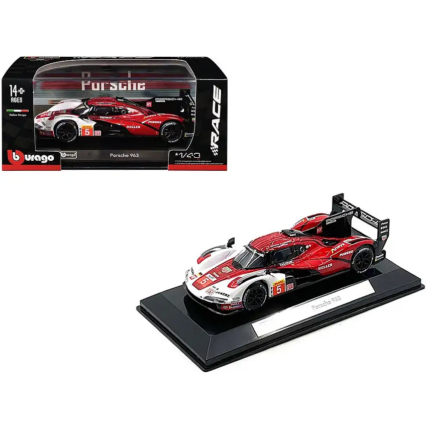Porsche 963 #5 Dane Cameron - Michael Christensen - Frederic Makowiecki "Porsche Penske Motorsport" Hypercar "24 Hours of Le Mans" (2023) "Race" Series 1/43 Diecast Model Car by Bburago
