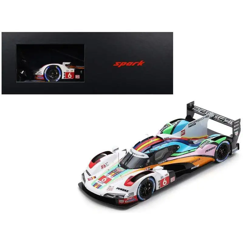 Porsche 963 #6 Kevin Estre - Andre Lotterer - Laurens Vanthoor "Porsche Penske Motorsport" "24 Hours of Le Mans" (2023) with Acrylic Display Case 1/18 Model Car by Spark