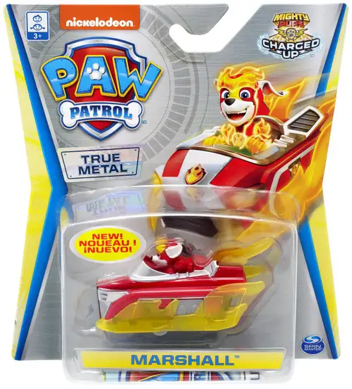 Paw Patrol Mighty Pups Charged Up True Metal Marshall Diecast Car [Mighty Pups Charged Up]