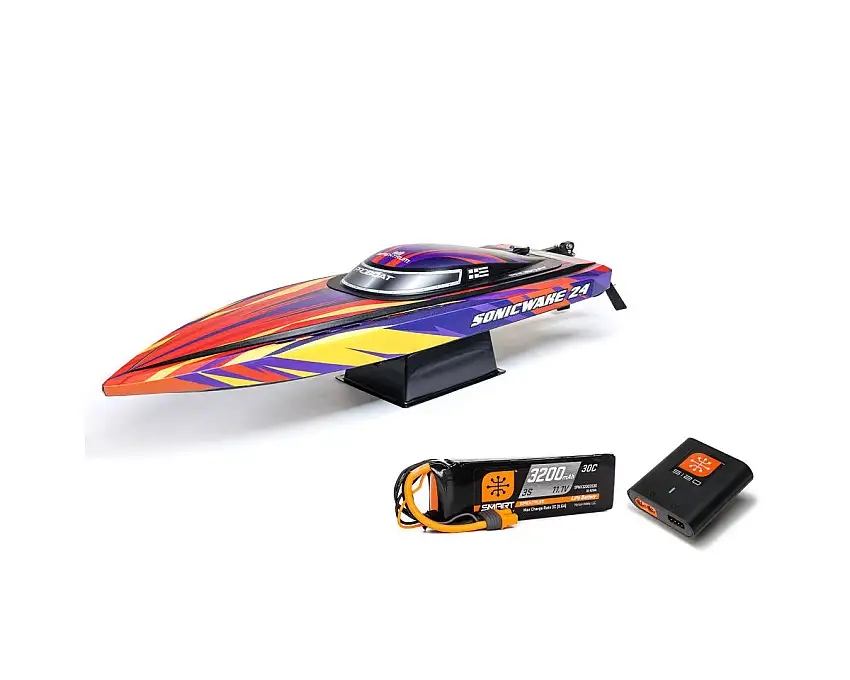Pro Boat Sonicwake 24" Self-Righting RTR Deep-V Brushless Boat (Red) w/SLT2 2.4GHz Radio, Battery & Charger