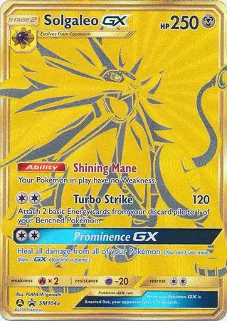 Pokemon Sun & Moon Promo Ultra Rare Solgaleo GX SM104a