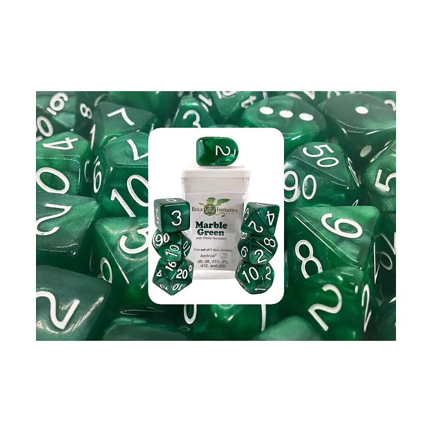 Poly Set Marble Green w/White and Arch'd4 (7)