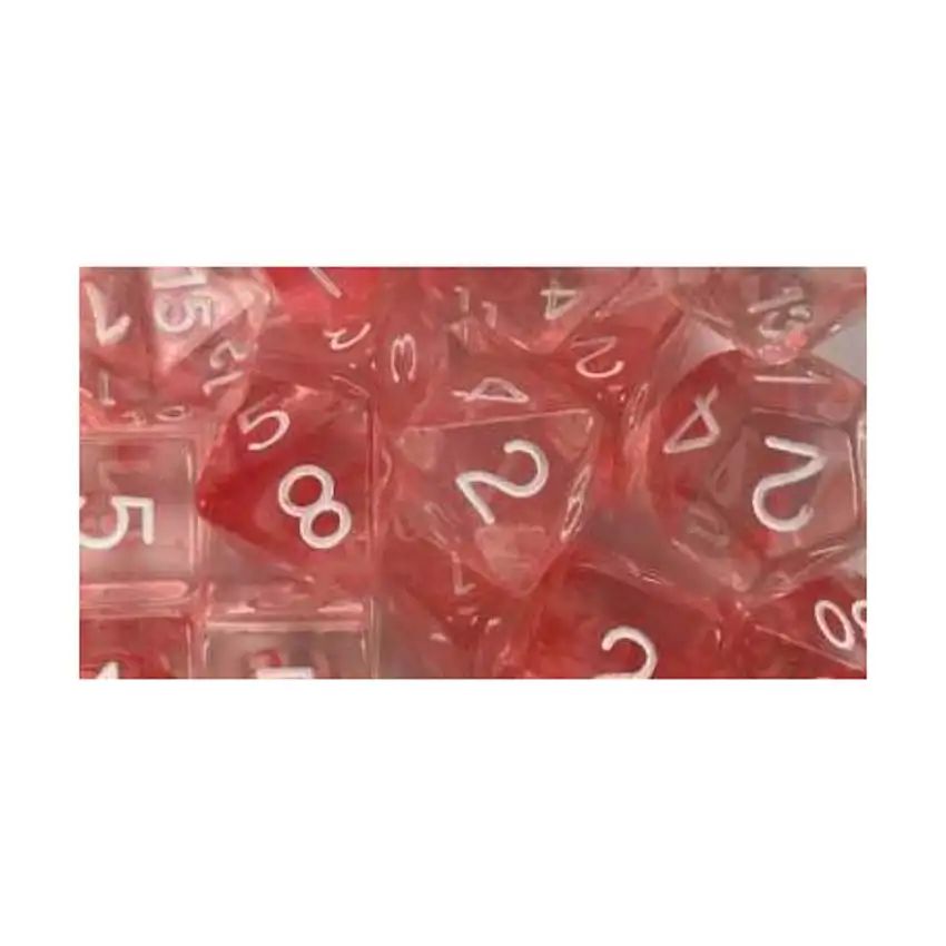 Polyhedral Dice - Cherry w/White Numbers (15)