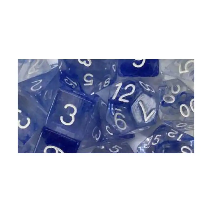 Polyhedral Dice - Sapphire w/White Numbers (15)