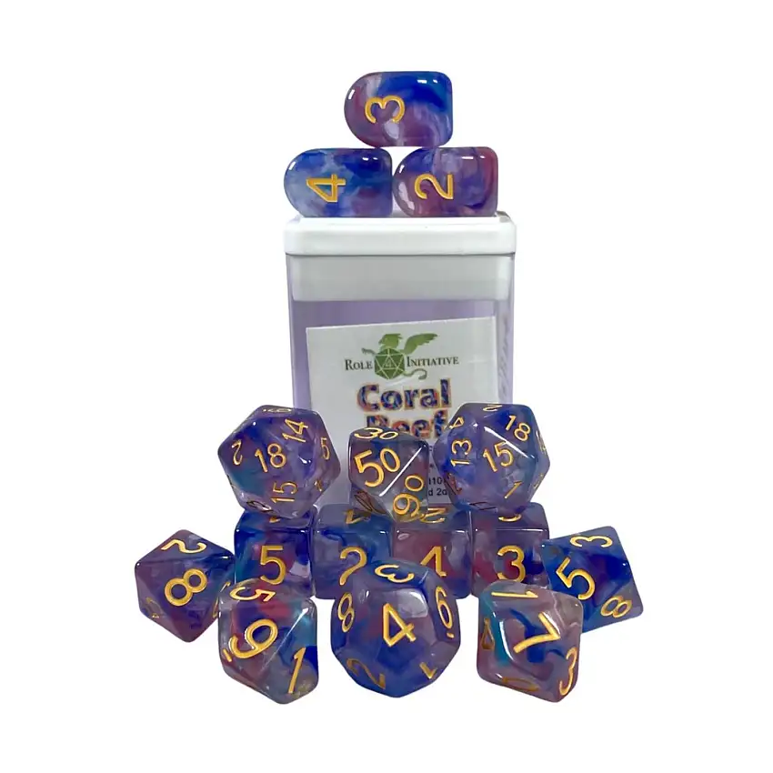 Polyhedral Dice - Coral Reef (15)