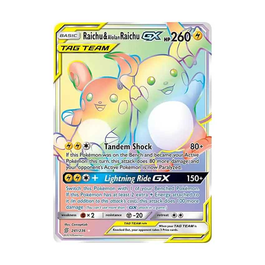 Raichu & Alolan Raichu GX (SR) (SR) #241/236 (Holo)