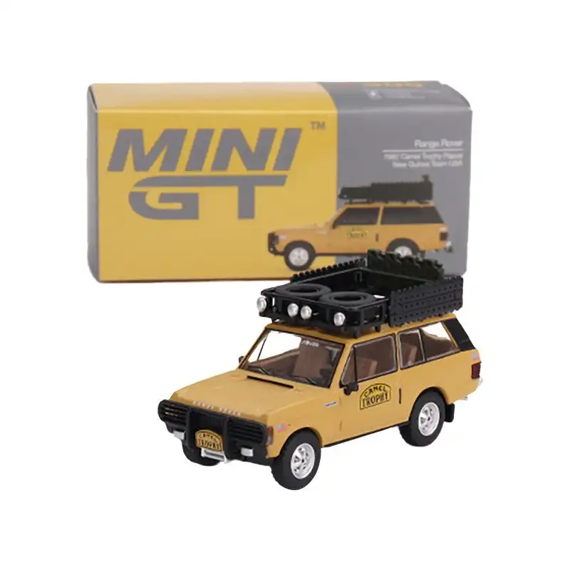 Range Rover with Roofrack Tan "Camel Trophy - Papua New Guinea Team USA" (1982) Limited Edition to 2400 pieces Worldwide 1/64 Diecast Model Car by Mini GT
