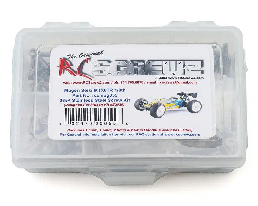RC Screwz Mugen Seiki MBX8TR 1/8 Nitro Truggy Stainless Steel Screw Kit