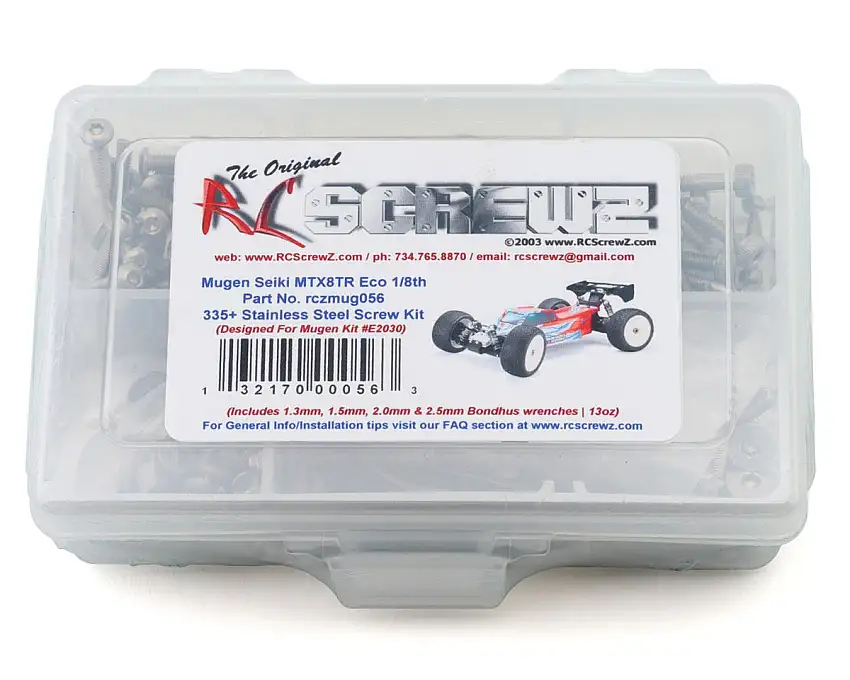 RC Screwz Mugen Seiki MBX8TR ECO 1/8 Truggy Stainless Steel Screw Kit