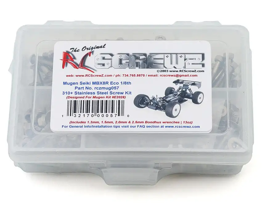RC Screwz Mugen Seiki MBX8R ECO 1/8 Buggy Stainless Steel Screw Kit