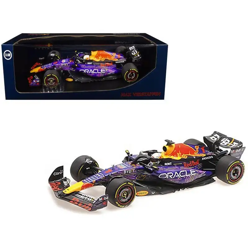 Red Bull Racing RB19 #1 Max Verstappen "Oracle" Winner F1 Formula One "Las Vegas GP" (2023) with Driver Limited Edition to 390 pieces Worldwide 1/18 Diecast Model Car by Minichamps