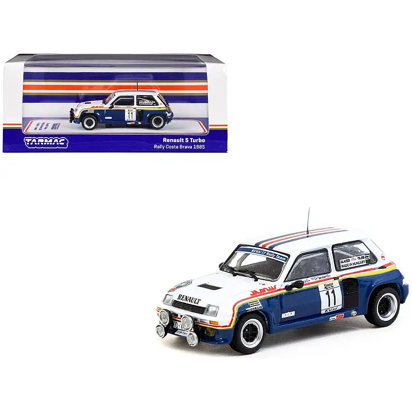 Renault 5 Turbo #11 Attila Ferjancz - Janos Tandari "Rothmans Racing" "Rally Costa Brava" (1985) "Hobby64" Series 1/64 Diecast Model by Tarmac Works