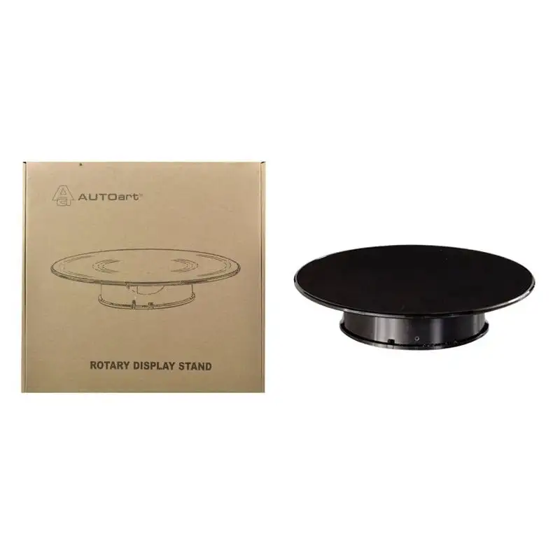 Rotary Display Turntable Stand Medium 10 Inches with Black Top for 1/64 1/43 1/32 1/24 1/18 Scale Models by Autoart