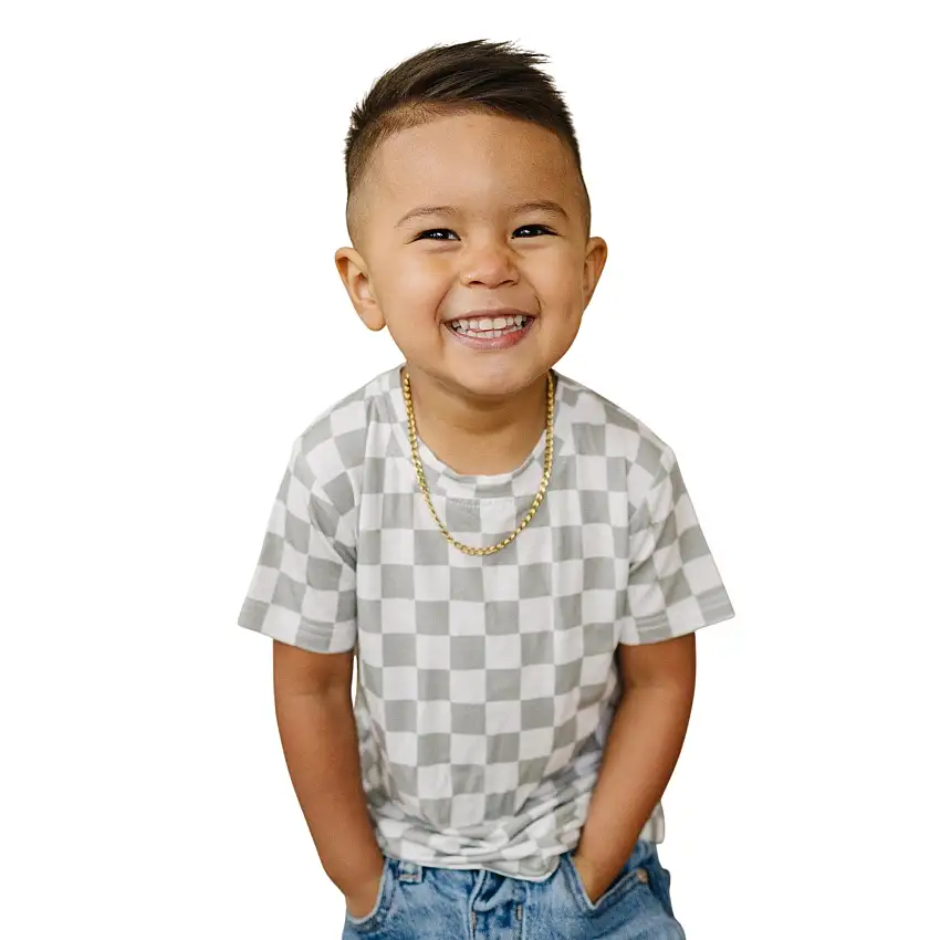 Sage Checkered Bamboo Tee