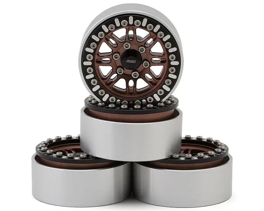Samix Multi Crawlers "Straight Spoke" 1.9" Aluminum Adjustable Offset Beadlock Crawler Wheels (Bronze) (4)