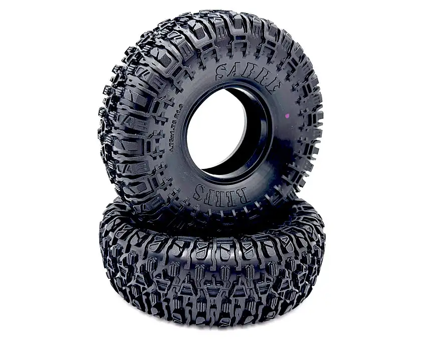 Reefs RC SABRE 1.9" Rock Crawler Tires (2) (Pink) w/Foams