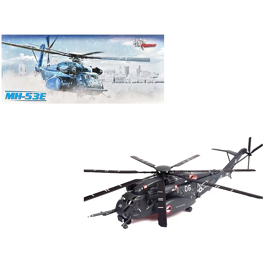 Sikorsky MH-53E Sea Dragon Helicopter "United States Navy Blackhawks Tail Number 06" Dark Gray 1/72 Diecast Model by Panzerkampf