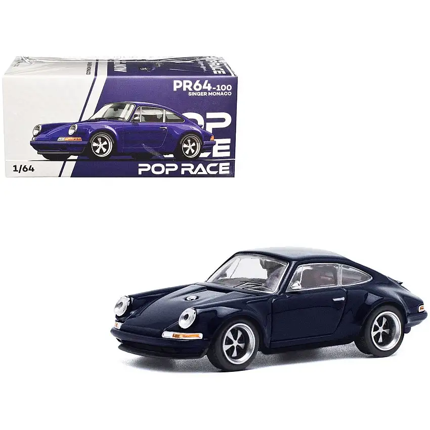 Singer Monaco Midnight Blue 1/64 Diecast Model Car by Pop Race