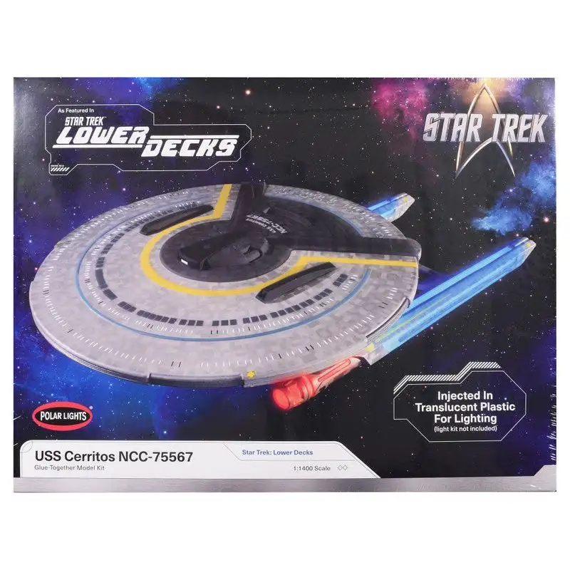 Skill 2 Model Kit USS Cerritos NCC-75567 Spacecraft "Star Trek: Lower Decks" (2020-2024) TV Series 1/1400 Scale Model by Polar Lights