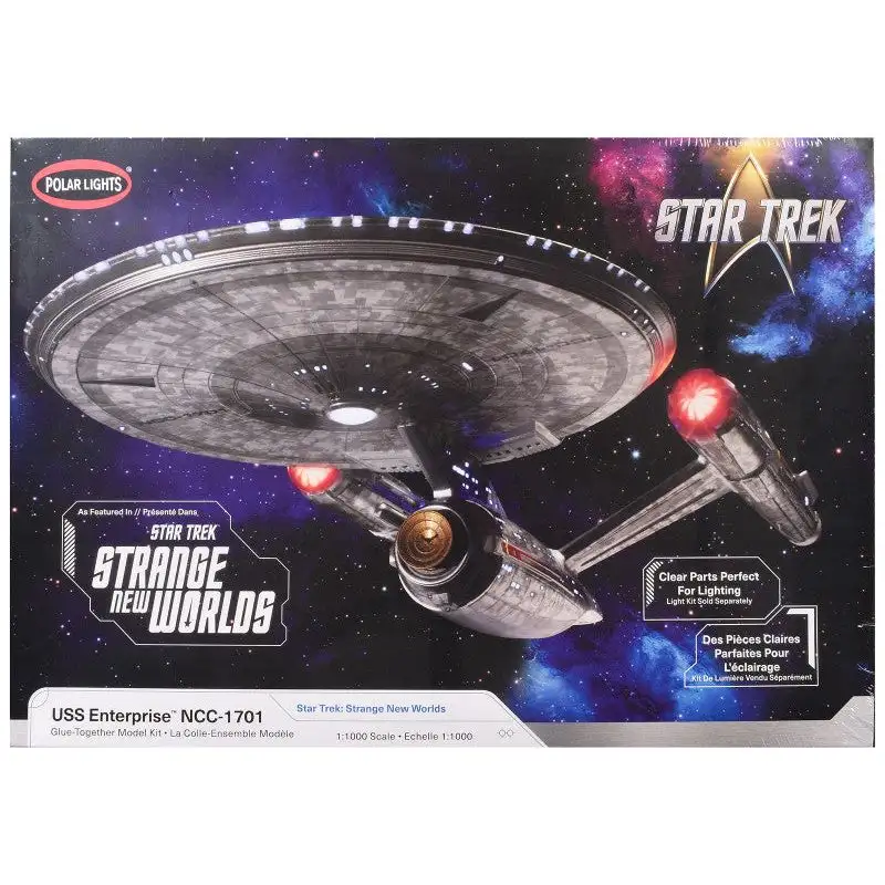 Skill 2 Model Kit USS Enterprise NCC-1701 Spacecraft "Star Trek: Strange New Worlds" (2022-Current) TV Series 1/1000 Scale Model by Polar Lights