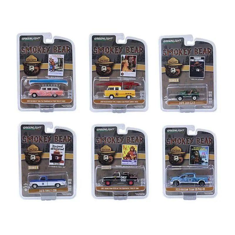 "Smokey Bear" Set of 6 Cars Series 4 1/64 Diecast Model Cars by Greenlight