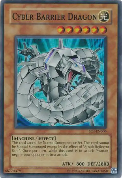YuGiOh GX Trading Card Game Shadow of Infinity Super Rare Cyber Barrier Dragon SOI-EN006