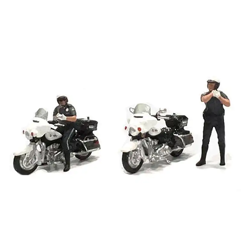 "Speed Cop" 4 piece Diecast Figure Set (2 Figures 2 Motorcycles) Limited Edition for 1/64 Scale Models by American Diorama