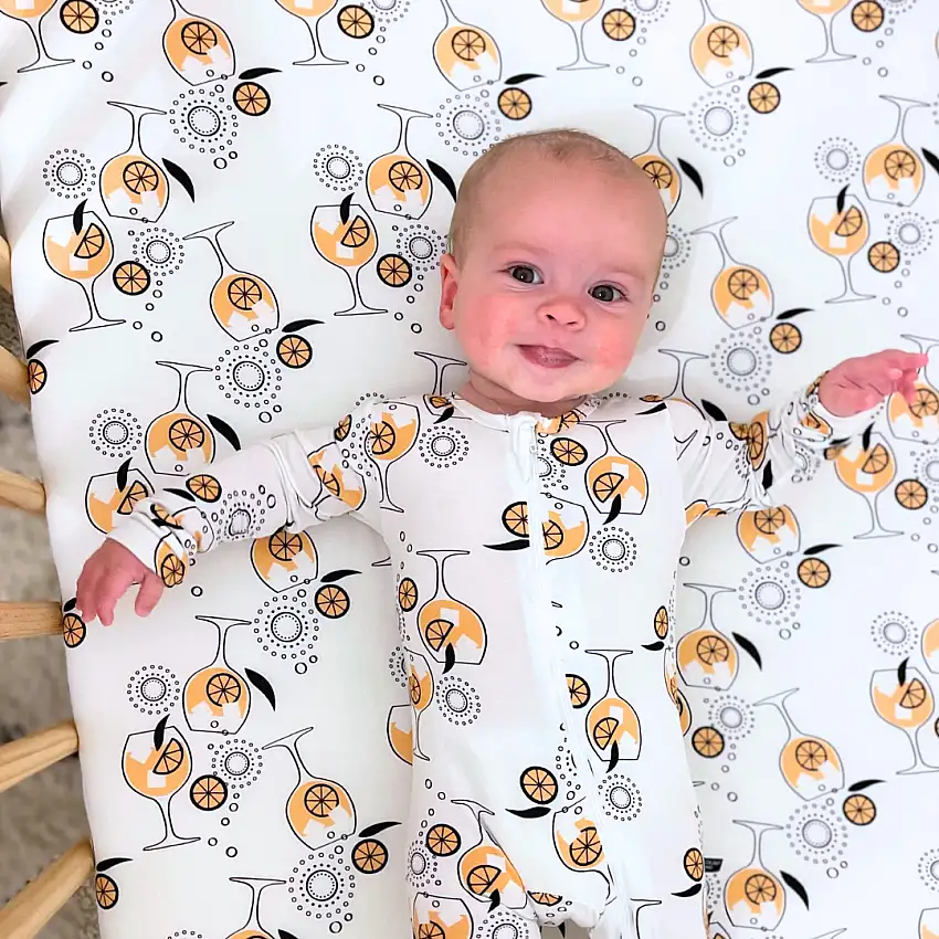 Amalfi Coast Aperol Spritz White Crib Sheet