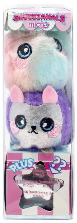 Squeezamals Tris Puff, Helena Hedgehog & Mystery Micro Plush 3-Pack