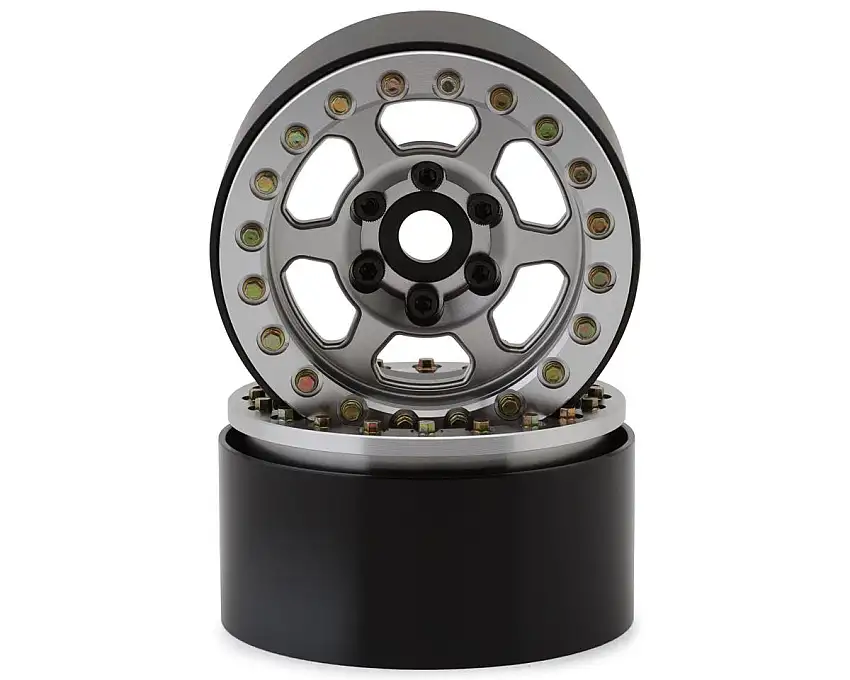 SSD RC 1.9” Vision Beadlock Wheels (Silver) w/12mm Hex