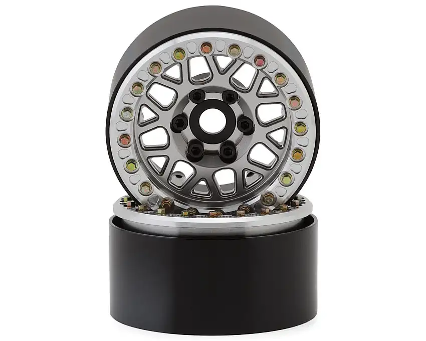 SSD RC 1.9” Slugger Beadlock Wheels (Silver) (2) w/12mm Hex
