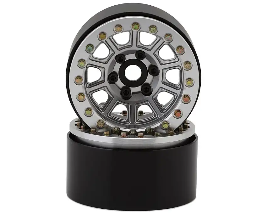 SSD RC 1.9” Dominator Beadlock Wheels (Silver) (2) w/12mm Hex