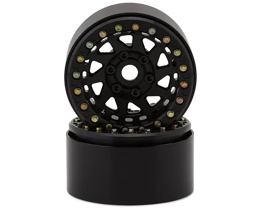 SSD RC 1.9” Bruiser Beadlock Wheels (Black) (2) w/12mm Hex